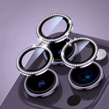 Bling Glitter Diamond Camera Lens Protector Case for iPhone 17/16/15/14/13/12/11 Pro Max Plus – Screen Protector Film Included