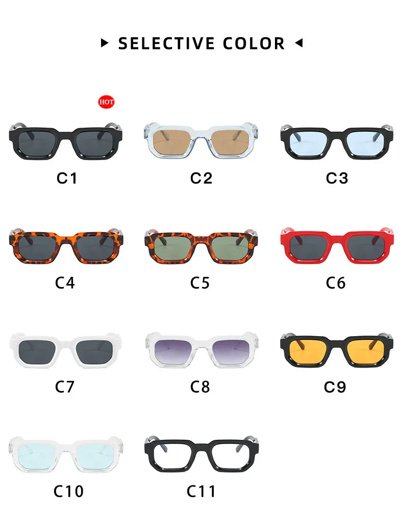 Vintage Rectangle Sunglasses for Men & Women – Retro UV400 Luxury Brand Design Eyewear