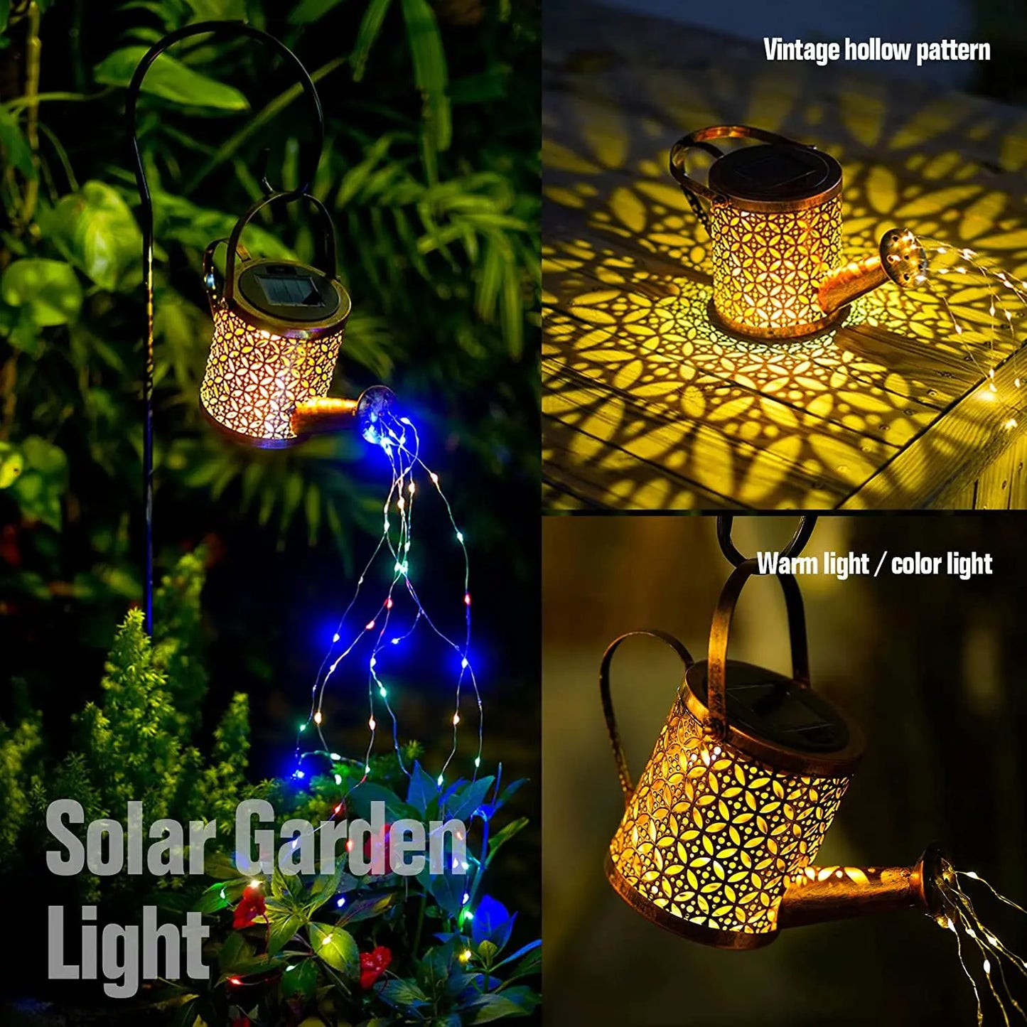 Solar Watering Can Lights: Cascading Light Waterfall Décor - Waterproof Solar Garden Hanging Light for Stunning Outdoor Decoration