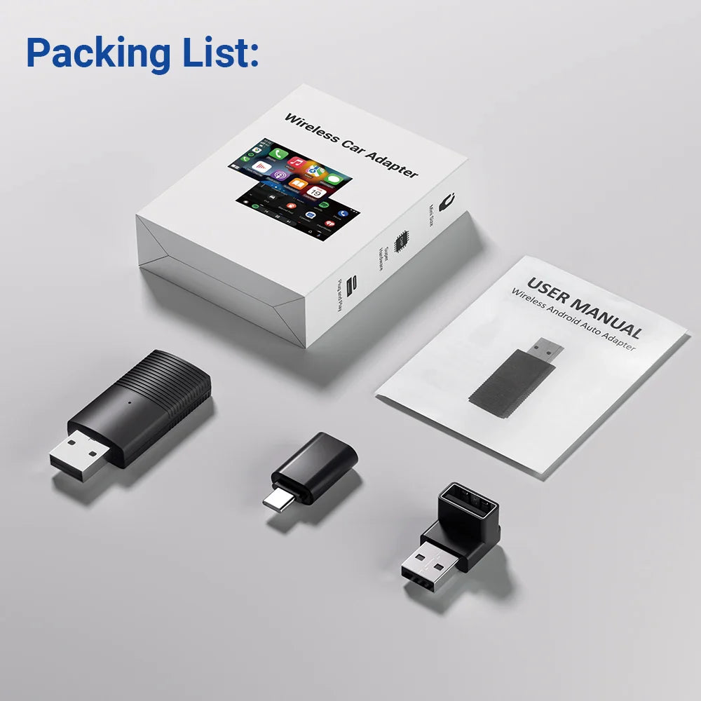 Ottomotion MINI Wireless CarPlay Adapter for iPhone - USB Connection, Compatible with Hyundai, VW, Mazda, Toyota, Kia, Ford, Chery