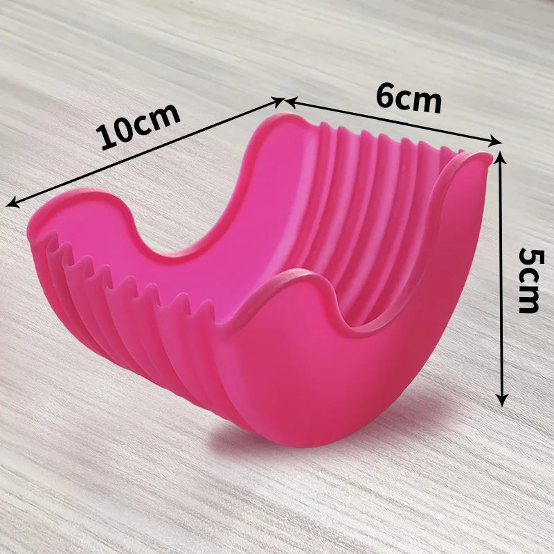 Convenient Contact-Free Burger Holder - Washable Silicone Rack for Mess-Free Hamburger Prep in the Kitchen
