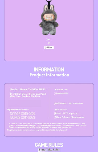 Genuine Labubu 3.0 The Monster Series Blind Box — Original Vinyl Face Pendant, Unique Girl’s Birthday Gift
