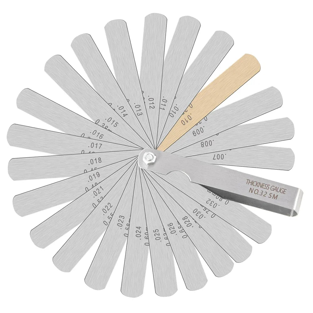 32PCS Stainless Steel Feeler Gauge Set – Portable Durable Gap Gauge with Multiple Specifications for Precision Measurement