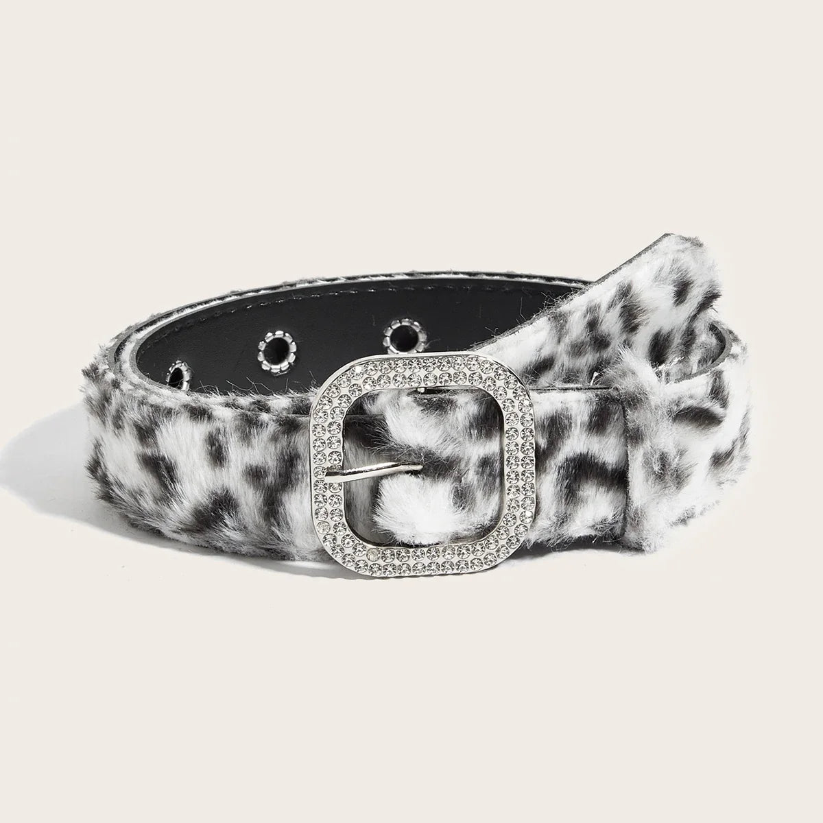 Gothic Y2K Faux Fur Belt - Women’s Punk Hip Hop Waistband for Jeans & Winter Fashion