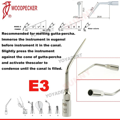 Woodpecker Dental Scaler Tips – Ultrasonic Tooth Cleaning, Endo & Perio Scaling Tips, Fit EMS UDS Scaler Handpiece