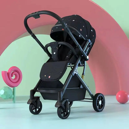 Lightweight Two-Way Baby Stroller — High Landscape, Spine Protection, 4-Wheel Newborn Push Trolley