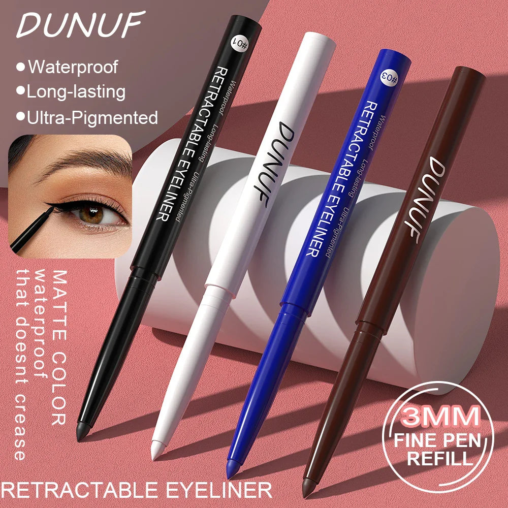 DUNUF 4-Pack Waterproof Eyeliner Pencils – Soft, Sweat-Proof, Non-Smudging & Easy-to-Use for Beginners