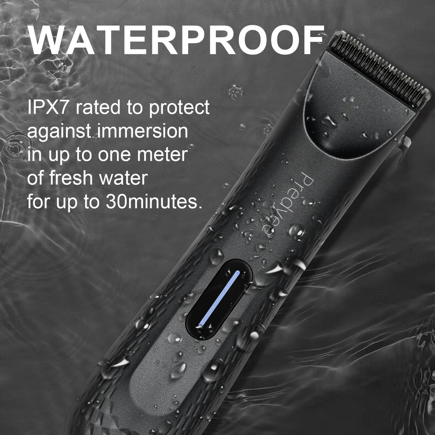 Electric Groin Hair Trimmer for Men – Waterproof Body Groomer with Replaceable Ceramic Blade