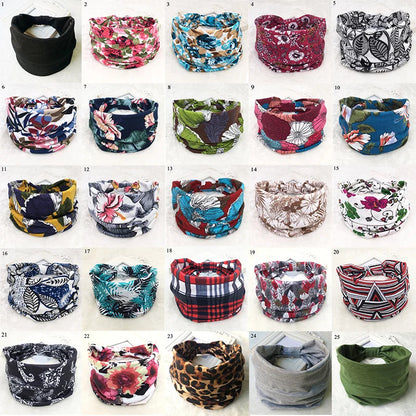 Bohemian Wide Cotton Stretch Headband for Women – Turban Headwrap, Bandage Hairband, Bandana Hair Accessories