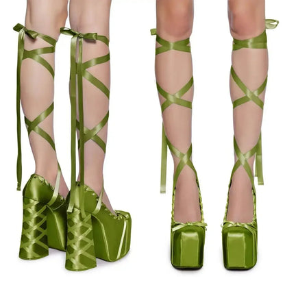 Chunky Heel Lolita Platform Pumps – Cute Ankle Strap Statement Shoes for Parties & Themed Events, Size 47