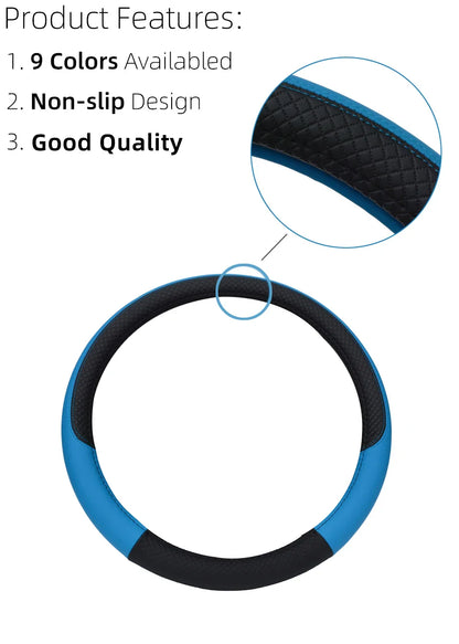 Tesla Model 3 Steering Wheel Cover – PU Leather Non-Slip Auto Accessory, 9 Colors (2016-2023)