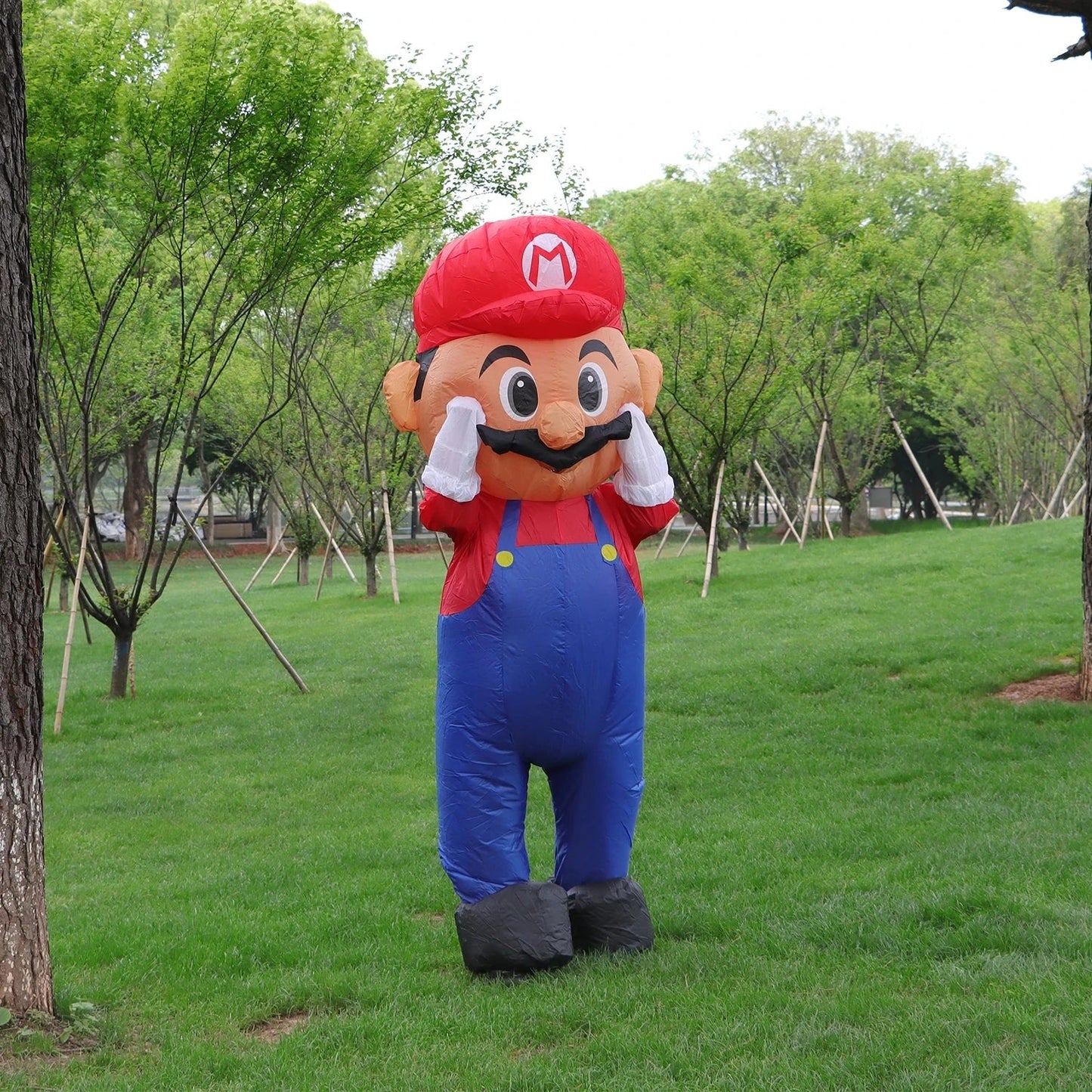 Super Plumber Mari Inflatable Costume – Red Hat Monster Cosplay for Adults & Kids, Halloween, Christmas, Party, Festival