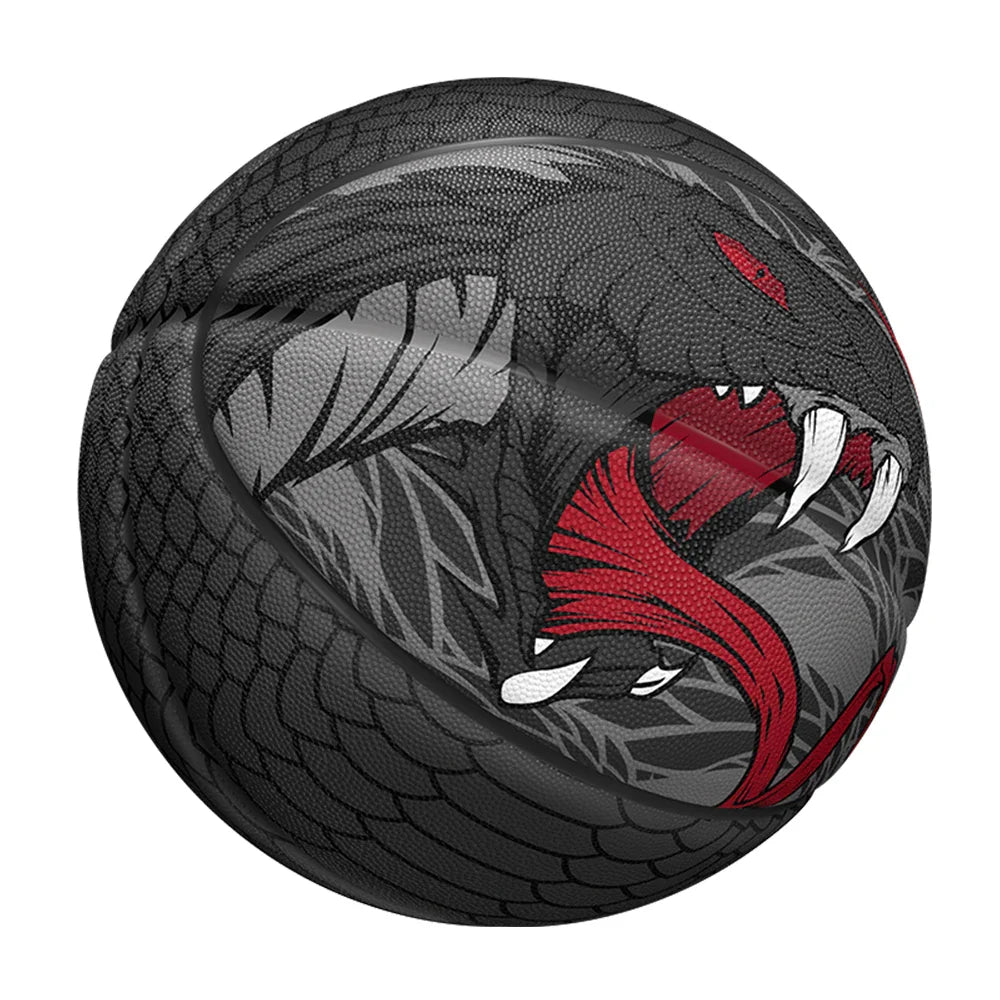 Black Size 7 Dendroaspis Polylepis Basketball – Official Outdoor Training Ball with Pump & Needle