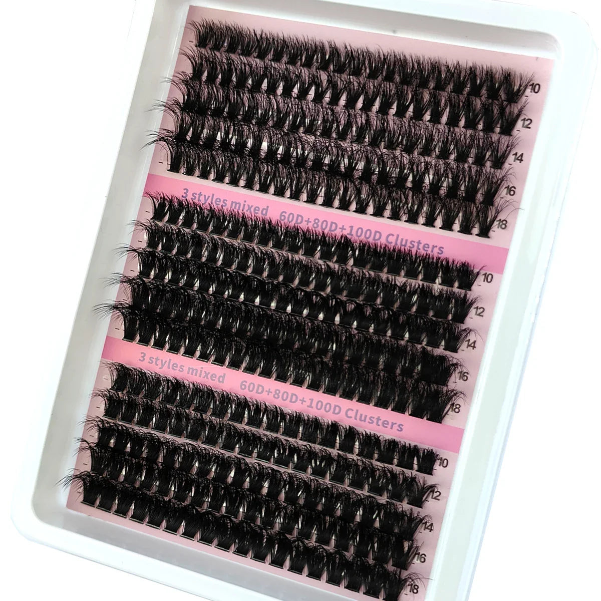 New 15 Rows DIY 5D Fluffy Lash Clusters – 60D–200D Wispy Thick Individual Eyelash Extensions 10–20mm Volume Lash Kit for Salon-Style Look