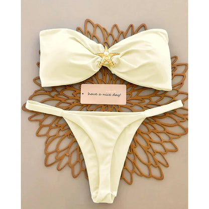 2025 Women’s Push-Up Bikini Set – Sexy Micro Swimwear, Bandeau Brazilian Beach & Pool Bathing Suit