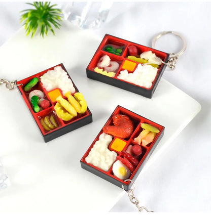 PVC Sushi Food Box Keychain – Mini Lunch Dollhouse Toy Keyring, Wholesale