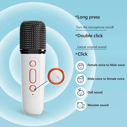 New Karaoke Machine - Portable Bluetooth Speaker System with Subwoofer, 1-2 Wireless Microphones, and Music Player for Adults and Kids!