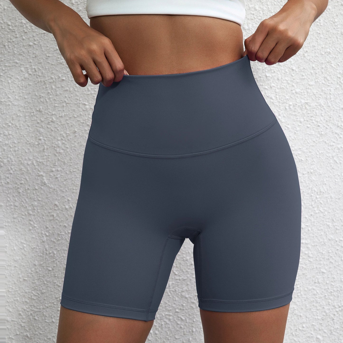 Women’s Solid Color Yoga Shorts – Compression Sport Leggings, Sweat-Wicking Training & Cycling Shorts with Pocket