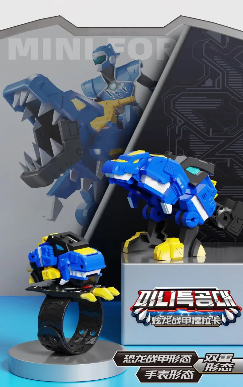 Genuine Mini Secret Service Watch Toy – Boy's Mecha Deformation Robot & Super Dinosaur Power