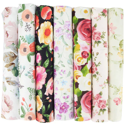 7-Piece 50x50cm Cotton Patchwork Fabric Set – Handmade Sewing Quilting Cloth for Needlework & DIY Crafts