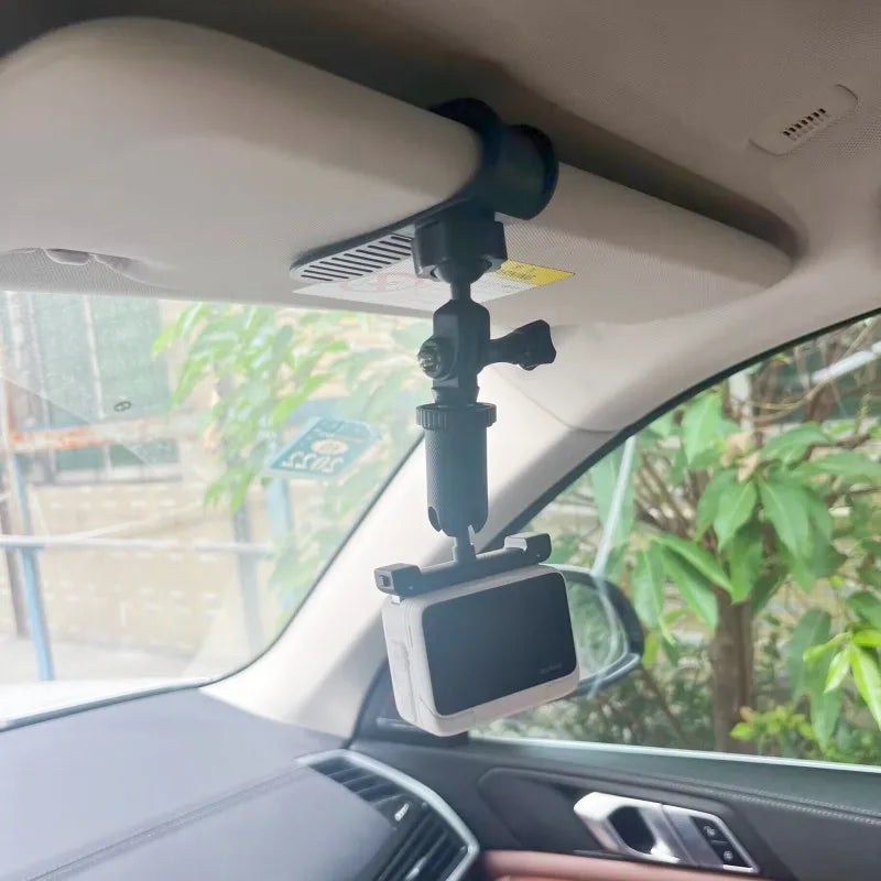Car Camera Mount Sun Visor Clip – Holder for GoPro Hero 9-13, DJI Osmo Action 3-5 & Insta360 X3/X4 Accessories