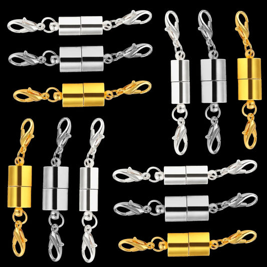Magnetic Jewelry Clasps - Strong Buckle Connectors with Lobster Clasps for DIY Bracelets, Necklaces & Jewelry Making