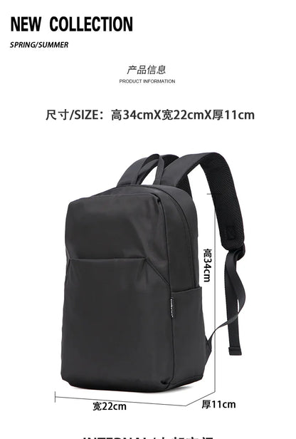 Mini Canvas Men’s Backpack – Black Rucksack, Waterproof School & Travel Bag