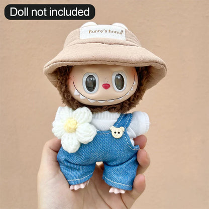 17cm Labubu Doll Clothes — DIY Accessories Heartbeat Long-Eared Furry Rabbit Costume | Cartoon Dress-Up Outfit