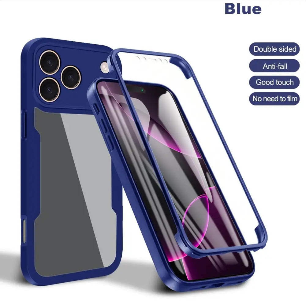 Clear 360° Full Wrap iPhone Case - Camera Lens & Screen Protection Cover for iPhone 17 Air, 17e, 16e, 16, 15, 14, 13, 12, 11, X, XR & 8/7 Plus