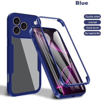 Clear 360° Full Wrap iPhone Case - Camera Lens & Screen Protection Cover for iPhone 17 Air, 17e, 16e, 16, 15, 14, 13, 12, 11, X, XR & 8/7 Plus