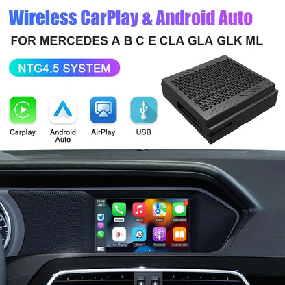 Wireless CarPlay Module for Mercedes Benz - Suitable for A, B, C, E, CLA, GLA, GLK, ML, Sprinter NTG4.5 | Android Auto Navigation Becker