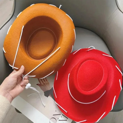 Kids Cowboy Western Hat - Brown Red Costume Accessory for Halloween, Birthday & Theme Parties