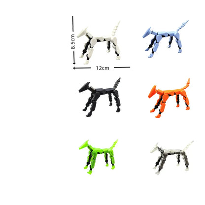 DIY Luminous T13 Multi-Joint Shapeshift Robot & Dog – 3D Printed Movable Mannequin Action Figures for Kids & Gifts