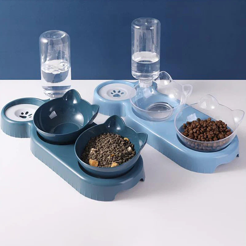 3-in-1 Automatic Cat Feeder – Double Bowl Water & Food Dispenser for Cats & Small Dogs