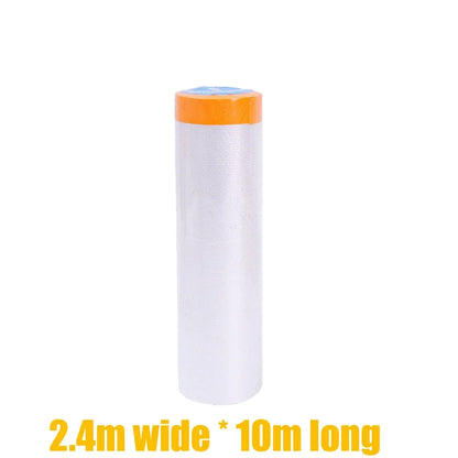 10M Pre-Taped Masking Film Disposable Dust-Proof Plastic Drop Cloth for Painting & Furniture Protection