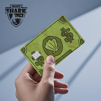 Conch Money Bow Anime Card Sticker - Spend or Save Meme Credit Debit Card Skin