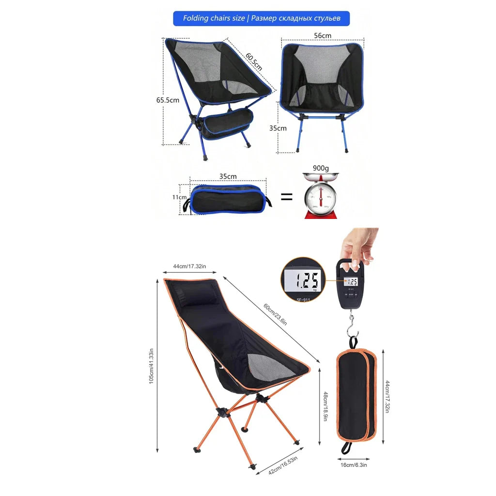 Ultralight Folding Chair – Portable Detachable Seat for Fishing, Camping, BBQ, Garden & Hiking