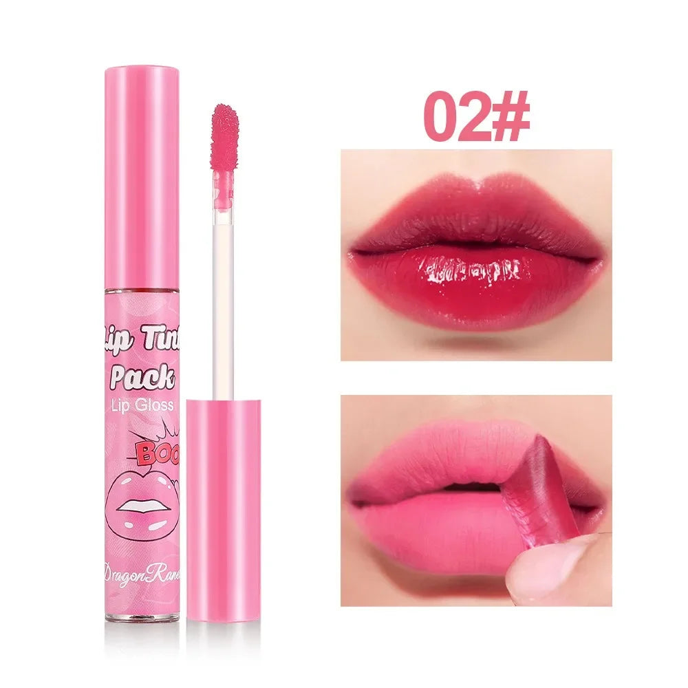 Peel-Off Waterproof Lip Glaze & Lip Stain – Long Lasting Non-Stick Matte Red Liquid Lipstick with Tattoo Tint Effect for All-Day Wear Makeup