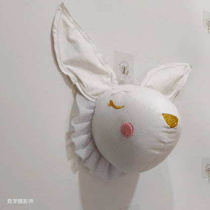 Handmade 3D Felt Animal Heads — Elephant & Swan Wall Hanging Decor for Nursery & Kids’ Bedroom