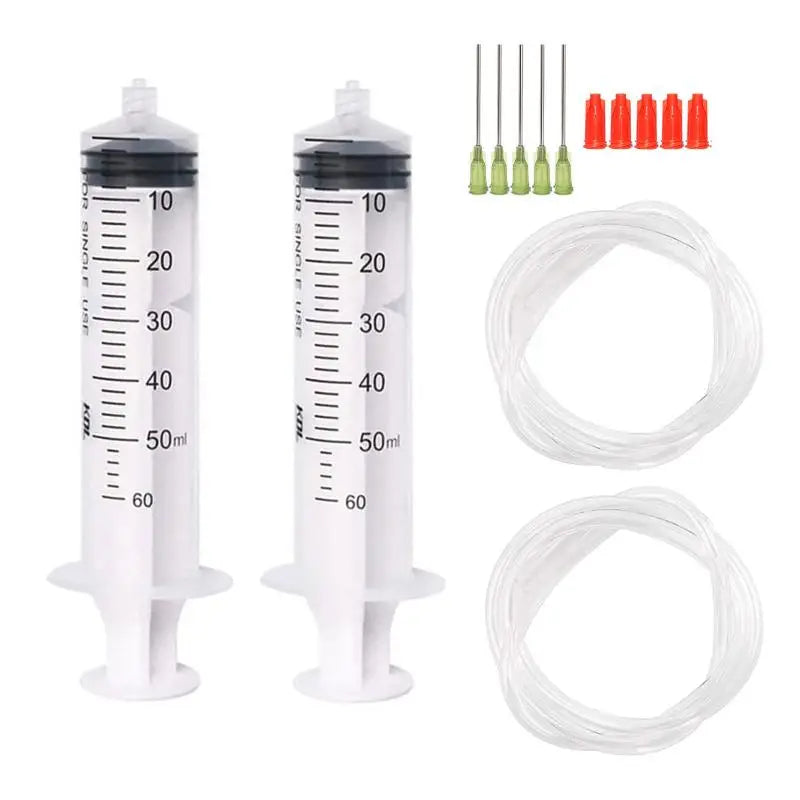 50-Pack Syringes with Blunt Tip Needles — 14G-23G with Caps for Refilling & Measuring Liquids