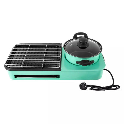 Multifunctional 3-in-1 Electric Grill — Smokeless Korean BBQ, Hot Pot & Non-Stick Baking Pan Multi-Cooker