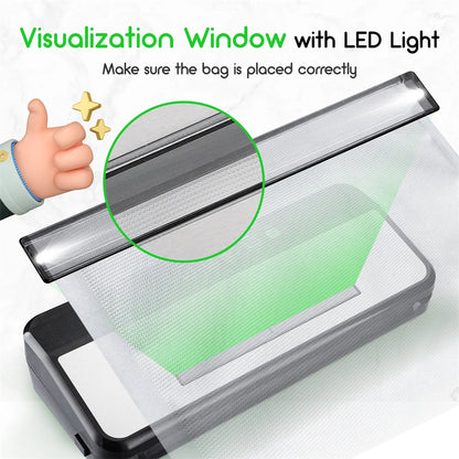 INKBIRD INK-VS03 Food Vacuum Sealer Machine – 80KPA Strong Suction Automatic Vacuum Sealer with Starter Kit for Food Storage & Preservation