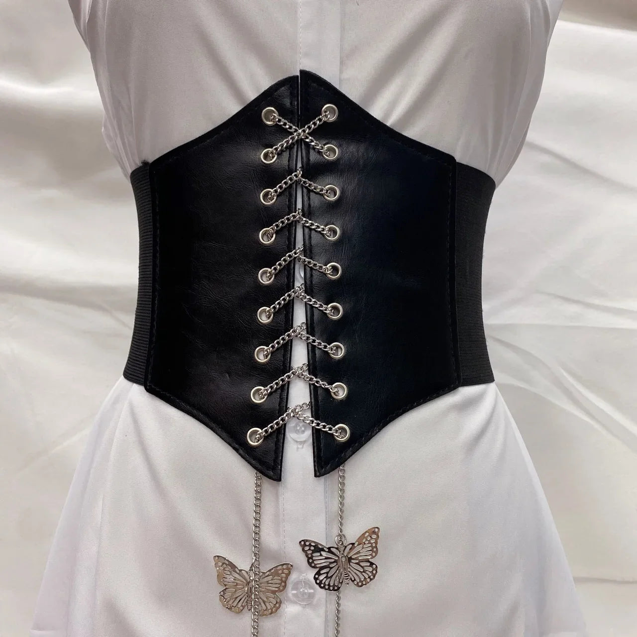 Elevate Your Style: Fashion Women's Corset Wide Belt - Pu Leather Slimming Body Waistband, Elastic High Waist Belt for Gothic Dress Girdle