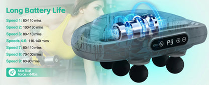 Six-Head Fascia Gun Massager — High-Frequency Electric Muscle Relaxation for Back, Waist, Legs, Shoulders & Full Body
