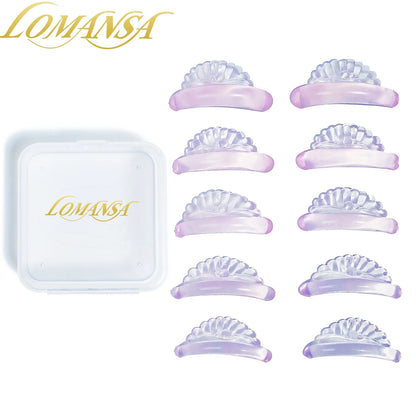 Lomansa 5 Pairs C Curl Silicone Eyelash Perm Pads – Sticky Lifting Rods & 3D Eyelash Curler Accessories Makeup Tools