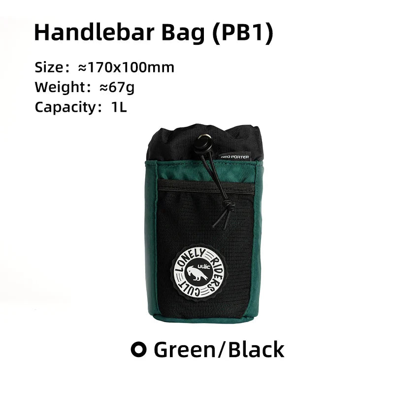 C-HOLD Bike Handlebar Stem Bag — Insulated Water Bottle & Snack Storage Pouch for Touring, Commuting, Bikepacking