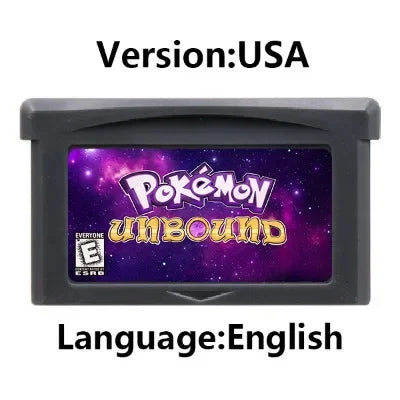 GBA Game Cartridge – 32-Bit Pokemon Series: Crown Clover, Unbound, Quetzal, Glazed, Gaia & Emerald Legacy