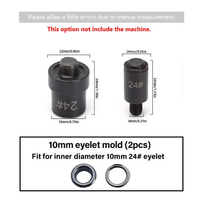 WUTA Manual Button Installation Tool – Mute Punching for Mushroom Rivets & Eyelets, DIY Hand Pressing Tool (With/Without Machine)