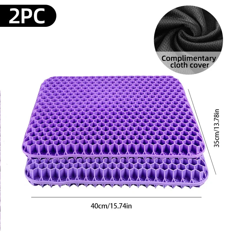 Breathable Honeycomb Gel Seat Cushion – Summer Comfort for Back & Tailbone Pain, Office, Wheelchair & Car Chair