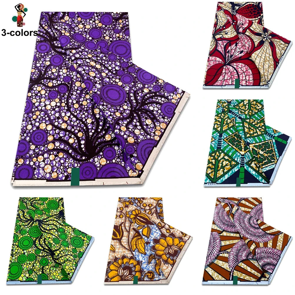 2026 Original African Wax Print Fabric - 100% Cotton Nigerian Ankara Batik Soft Pagne Material
